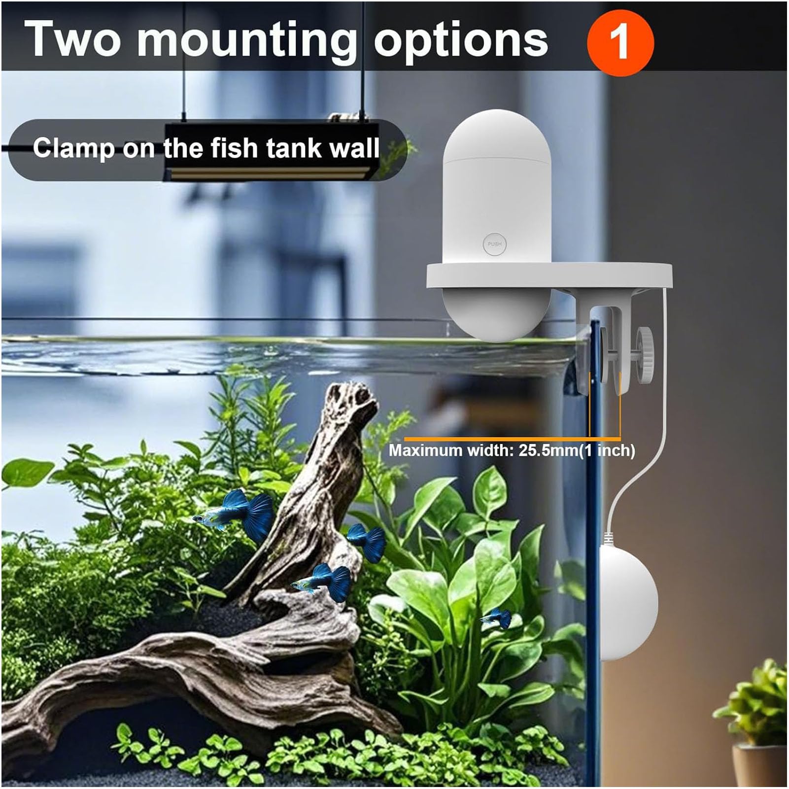 EBTOOLS Automatic Fish Feeder, 2.5K HD Camera WiFi Fish Food Dispenser with App Control Timer, for Aquarium Vacation Weekend - image 2
