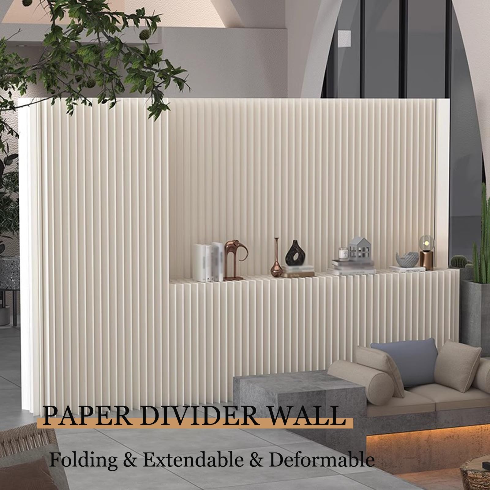 Divisorio for ambienti, divisorio for ambienti pieghevole in carta(1.6x2m/5.25x6.56ft)