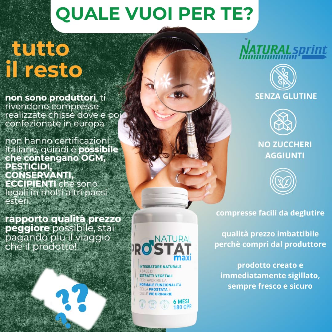 PROSTAT - SERENOA REPENS 180 cpr Integratore Naturale Prostata con Serenoa e LICOPENE Alto Dosaggio - 400MG | (6 Mesi) | Integratore Prostata con Saw Palmetto, Licopene (estratto Pomodoro) Ortica