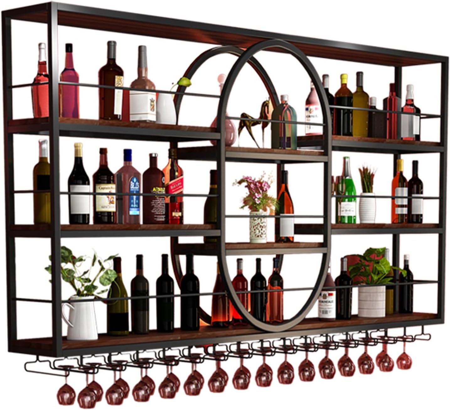 金属製ワインラック バーシェルフ リカーシェルフ 壁取り付け ワイン