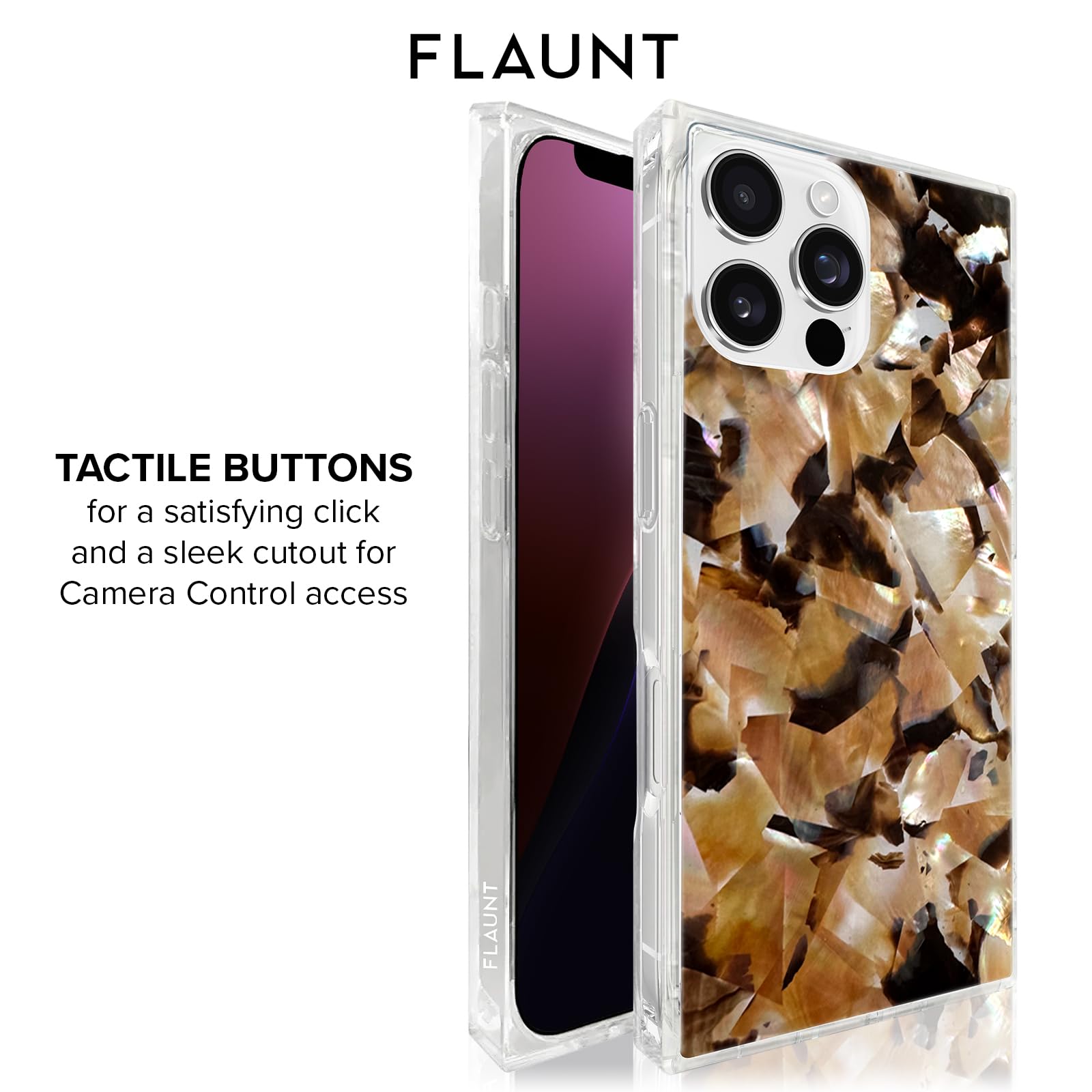 Amazon.com: Flaunt Official Square iPhone 16 Pro Case - Brown