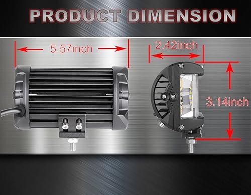 Miniatura 10 de Muto-Beam - Luces LED para cápsulas, 4 pulgadas, de doble cara, disparador lateral cuádruple, luces antiniebla, luces LED de inundación, barra de