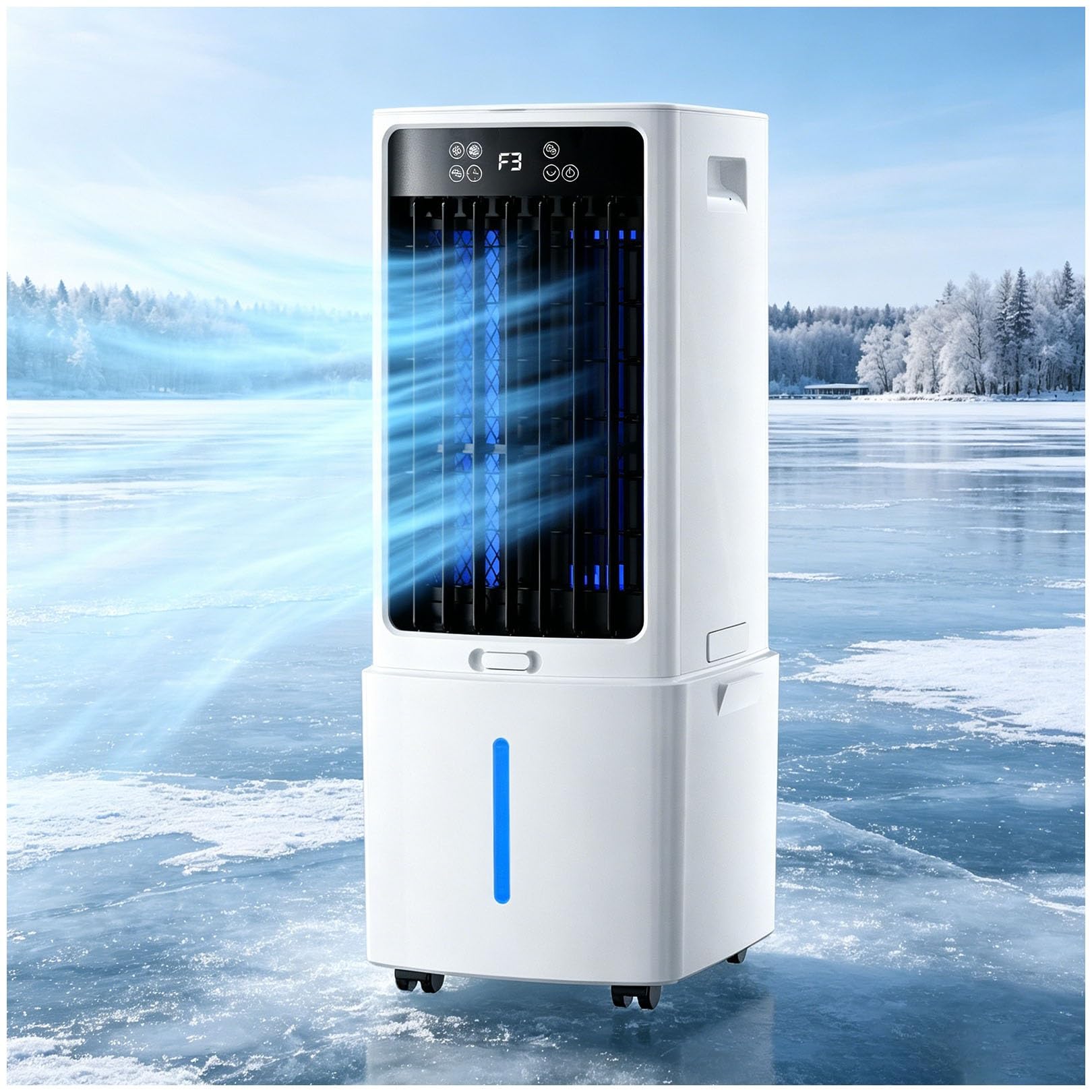 One Color Evaporative Air Cooler 3-In-1, 12L Tank Cooling Fan Humidifier With Remote, 588 Cfm High Speed, 120° Swing, Portable Ac For Bedroom Garage Patio Camping