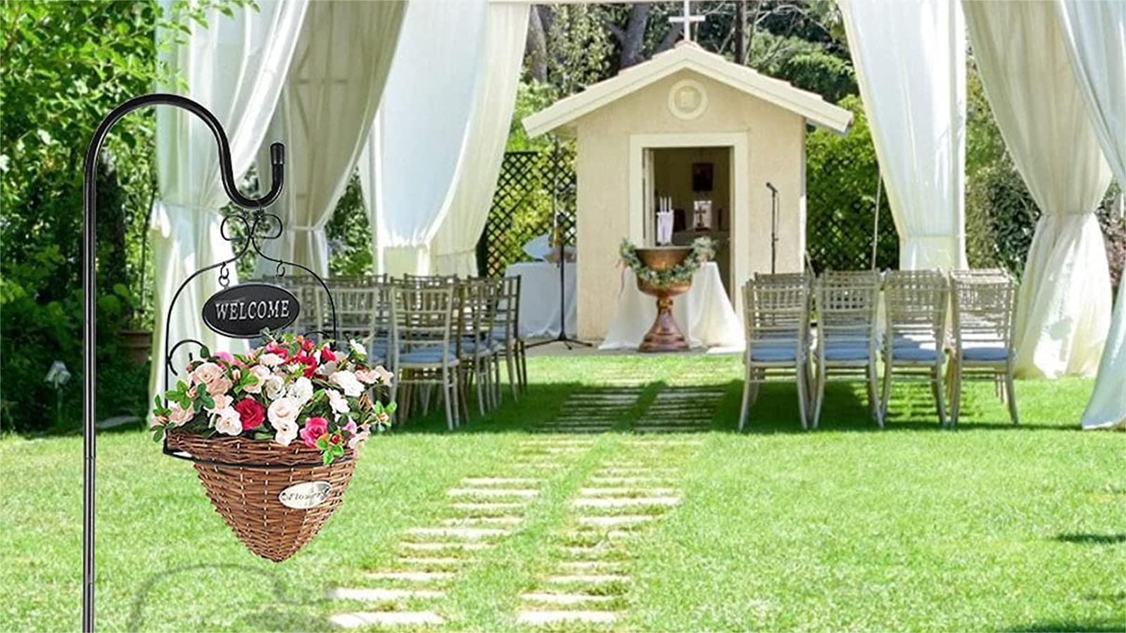 2 Ganci Da Giardino Metallico 100cm - Supporto Per Lanterne, Vasetti, Uccelli - Foto 12