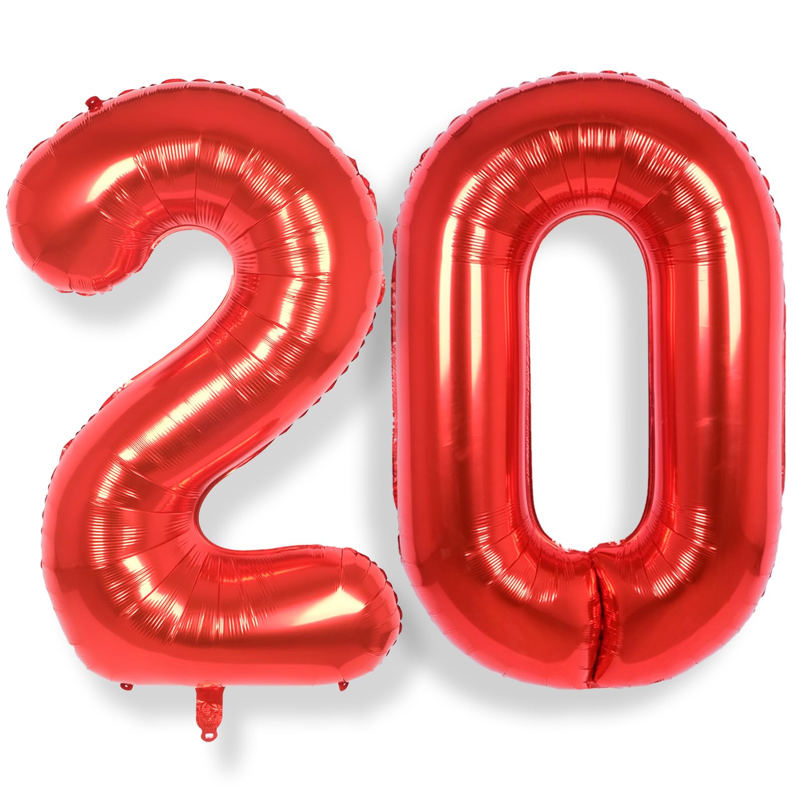 Red Large Number 20 Balloons: 40 Inch Big Foil Number Balloons Giant Helium Balloon Age 0-9 Mylar Balloon for 20th Birthday Party Baby Shower Anniversary Decorations