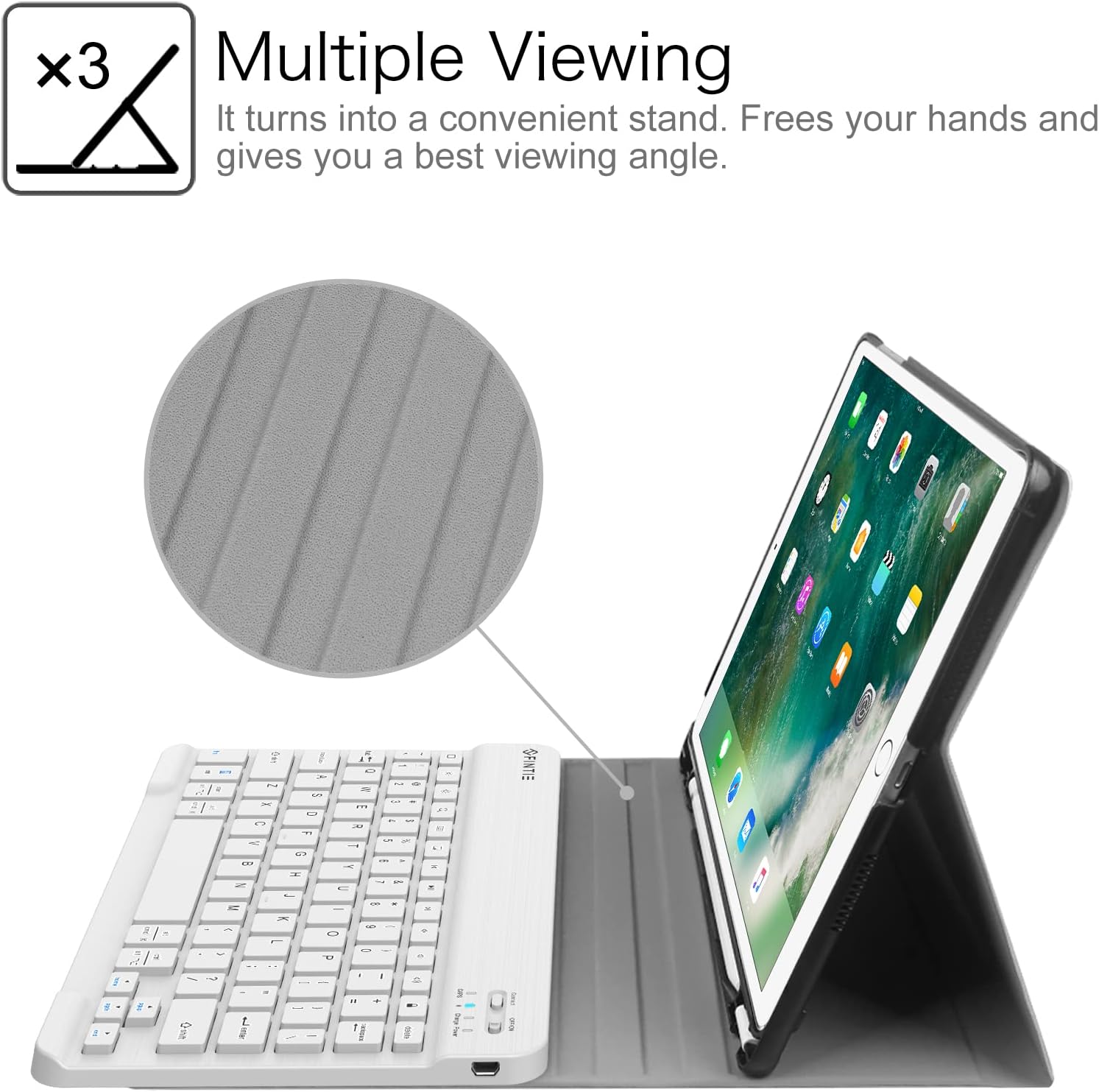 Onе-Dау Sаlе: Uр tо 40% оƒƒ Fintie Keyboard Case for iPad Air 3rd Gen 10.5 2019 / iPad Pro 10.5 2017 - SlimShell Stand Protective Cover w/Magnetically Detachable Wireless Bluetooth Keyboard and Pencil Holder, Marble