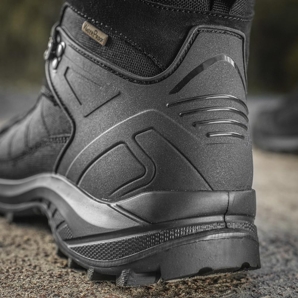 M-Tac Buty Taktyczne Trekkingowe Jesienno-Zimowe Wodoodporne (5, Black, 44, Unijne rozmiary obuwia, Dla dorosłych, Alpha, Średnia, Średnia)