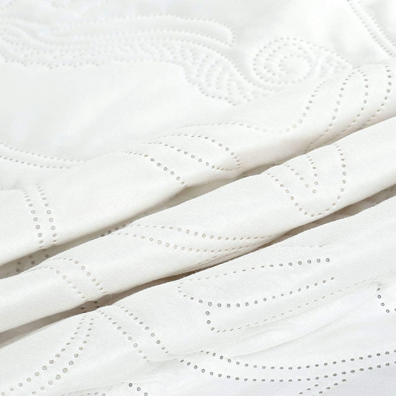 Legacy Decor 3 PCS Shell & Seahorse Reversible All Season Bedspread Quilt Coverlet Oversize Ivory & White Color King Size
