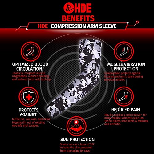 Miniatura 4 de HDE Paquete de 2 mangas de compresión de brazo para niños, manga de tiro de baloncesto, deportes juveniles, béisbol, sóftbol