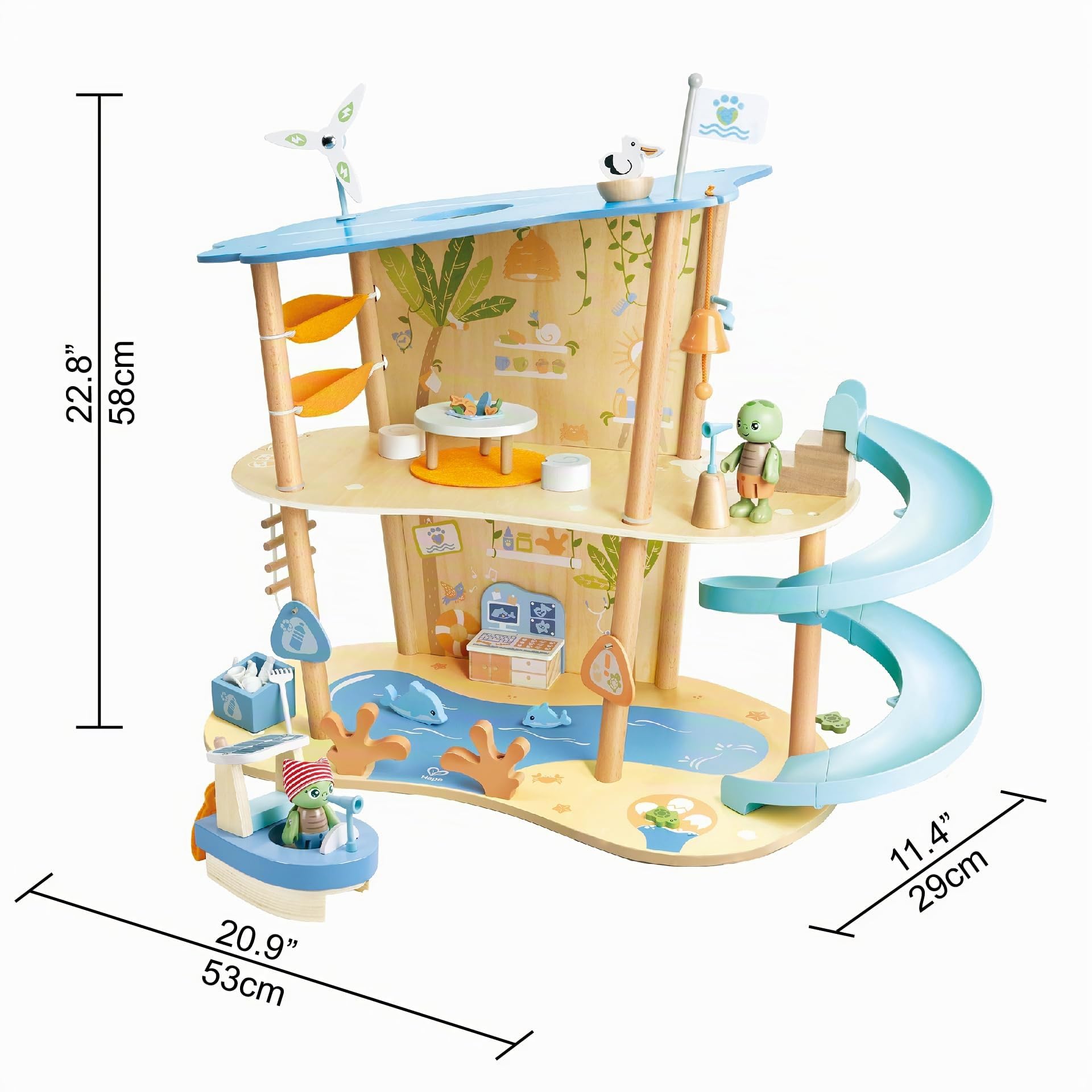 Hape Green Planet Explorrs „Rette den Ozean“ - Lernspielset aus Bambusholz und Recyclingmaterial, Spielzeug zum Thema Meeres- und Umweltschutz für Kinder, Lernspielzeug für Kinder ab 3 Jahren