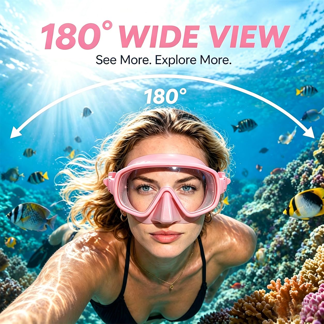 Qingning Set da snorkeling per adulti, con boccaglio e occhiali da immersione, maschera subacquea e boccaglio asciutto, maschera subacquea impermeabile con boccaglio asciutto per snorkeling