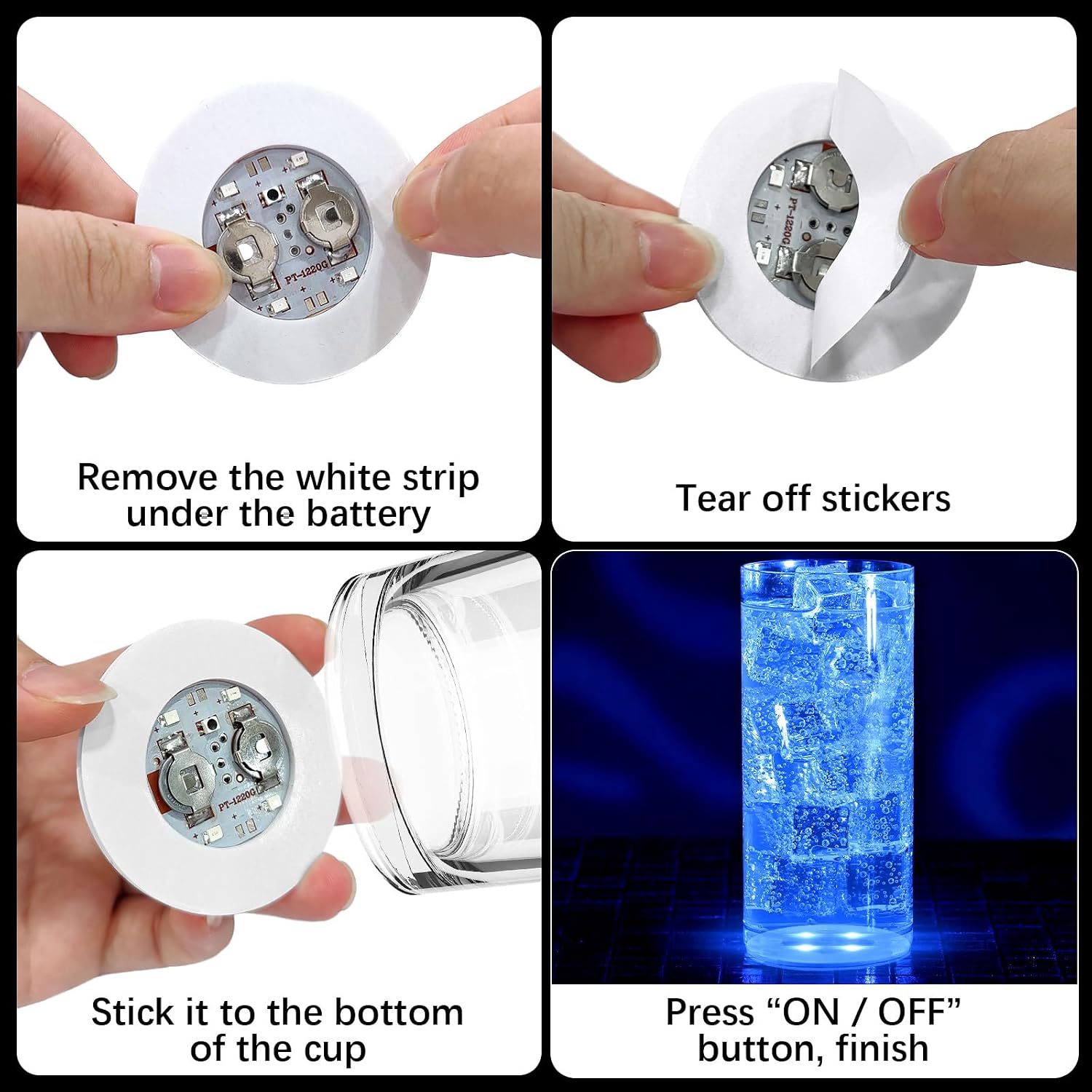 LED Coaster, 25 Pcs Light Up Coasters for Drinks,Liquor Bottle Light Stickers Coasters,Flash Light Up Cup Coaster for Club, Bar, Party
