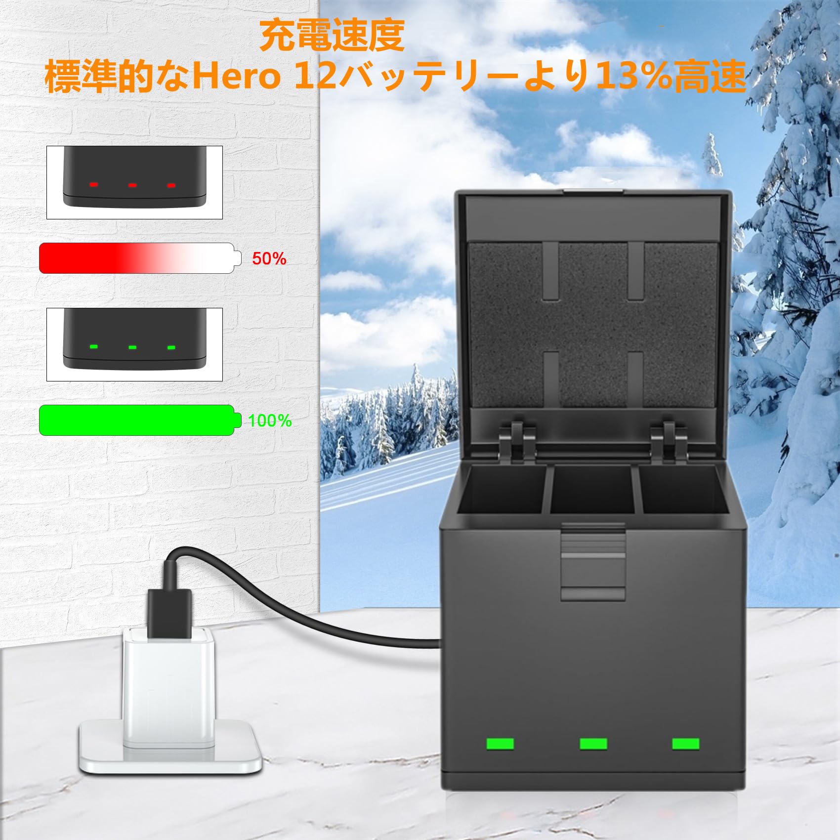 Amazon | JHTC 耐寒長航続 Hero 12 Enduro バッテリー Hero 11 / 10 