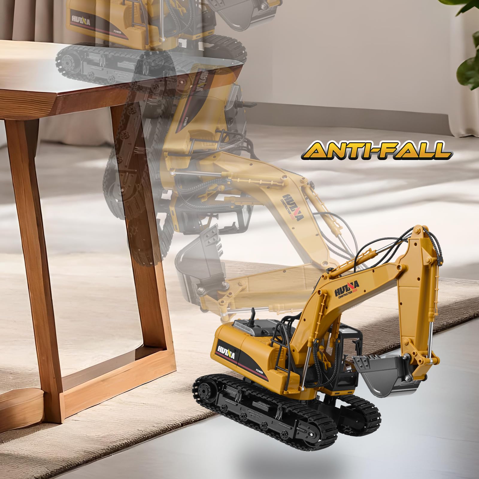 Escavatore Radiocomandato per Bambini,1:14 Escavatore RC 22 canali Telecomando Dell'escavatore con luce e suono,trattore per veicoli telecomandati con pala per trapano in lega di alluminio