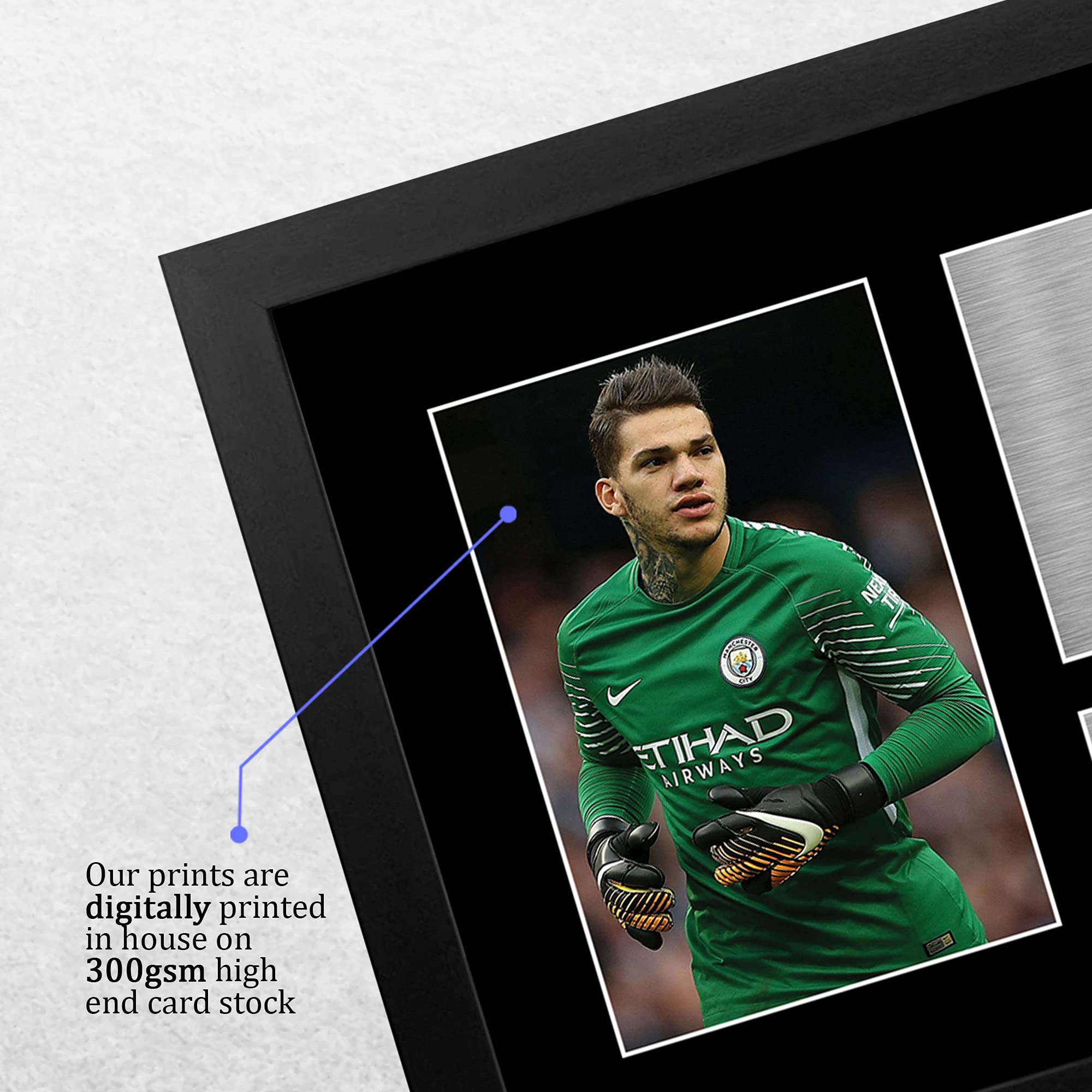 HWC Trading FRAMED Ederson Moraes Gift Signed A4 Printed Autograph Manchester City Gifts Photo Display - Image 4