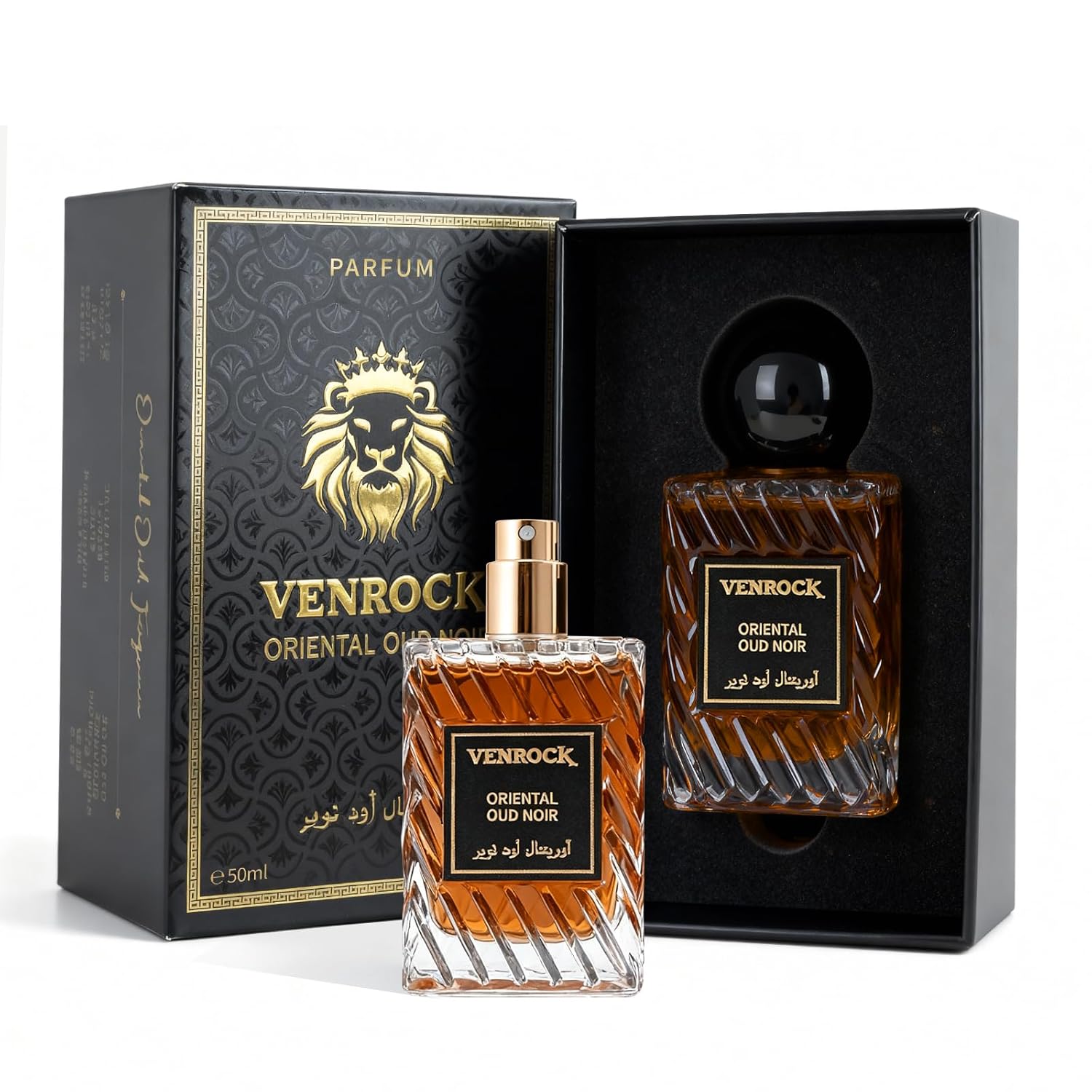 Venrock Oriental Oud Noir EDP Spray 50ml - Oriental Woody Men’s Perfume, Long-Lasting Arabian Scent, Premium for Special Occasions & Daily Use (Agarwood, Saffron, Amber, Musk)