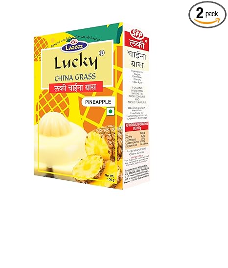 Lucky China Grass (Pineapple Flavour) 100g. [Pack of 2]