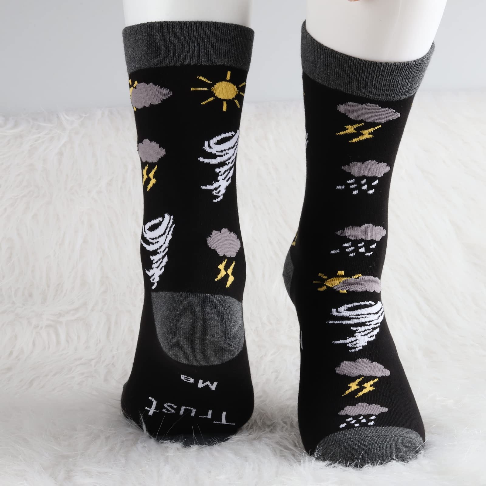 MBMSO Funny Meteorology Gifts 2 Pairs Trust Me I'm a Meteorologist Socks Gifts for Weather Lover Socks Future Weatherman Gift