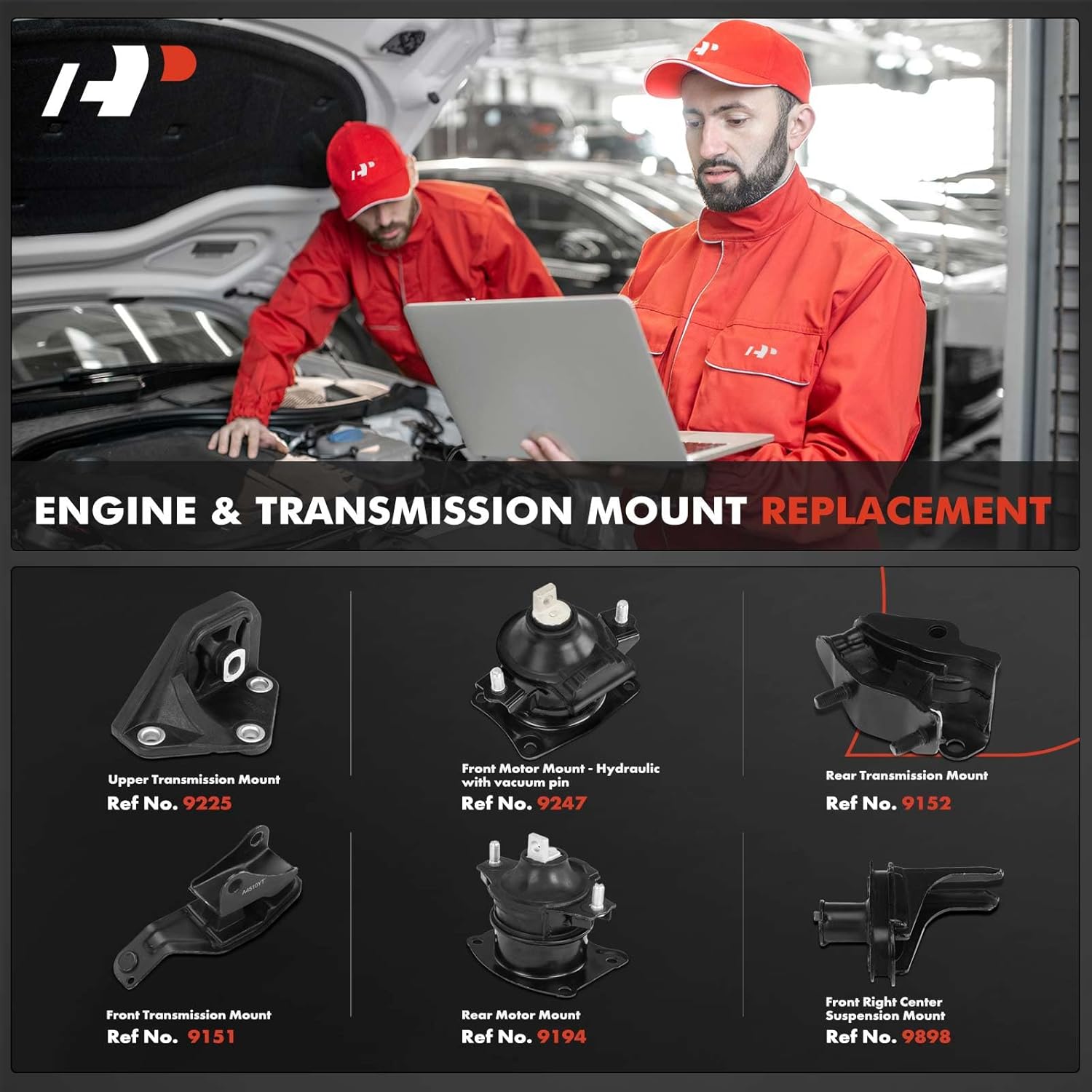 A-Premium Engine Motor Mount and Transmission Mount and Suspension Mount Kit Compatible with Honda Accord 2003 2004 2005 2006 2007 2.4L, Automatic Transmission, 6-PC Set, Replace# 50850SDAA00