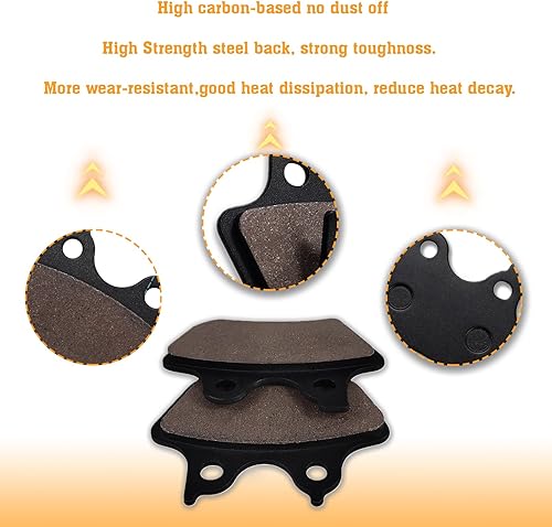 Miniatura 6 de SOLLON Pastillas de freno delanteras y traseras para Harley Davidson 2000-2007 Dyna Electra Glide Ultra Classic Road King Heritage Softail Fatboy