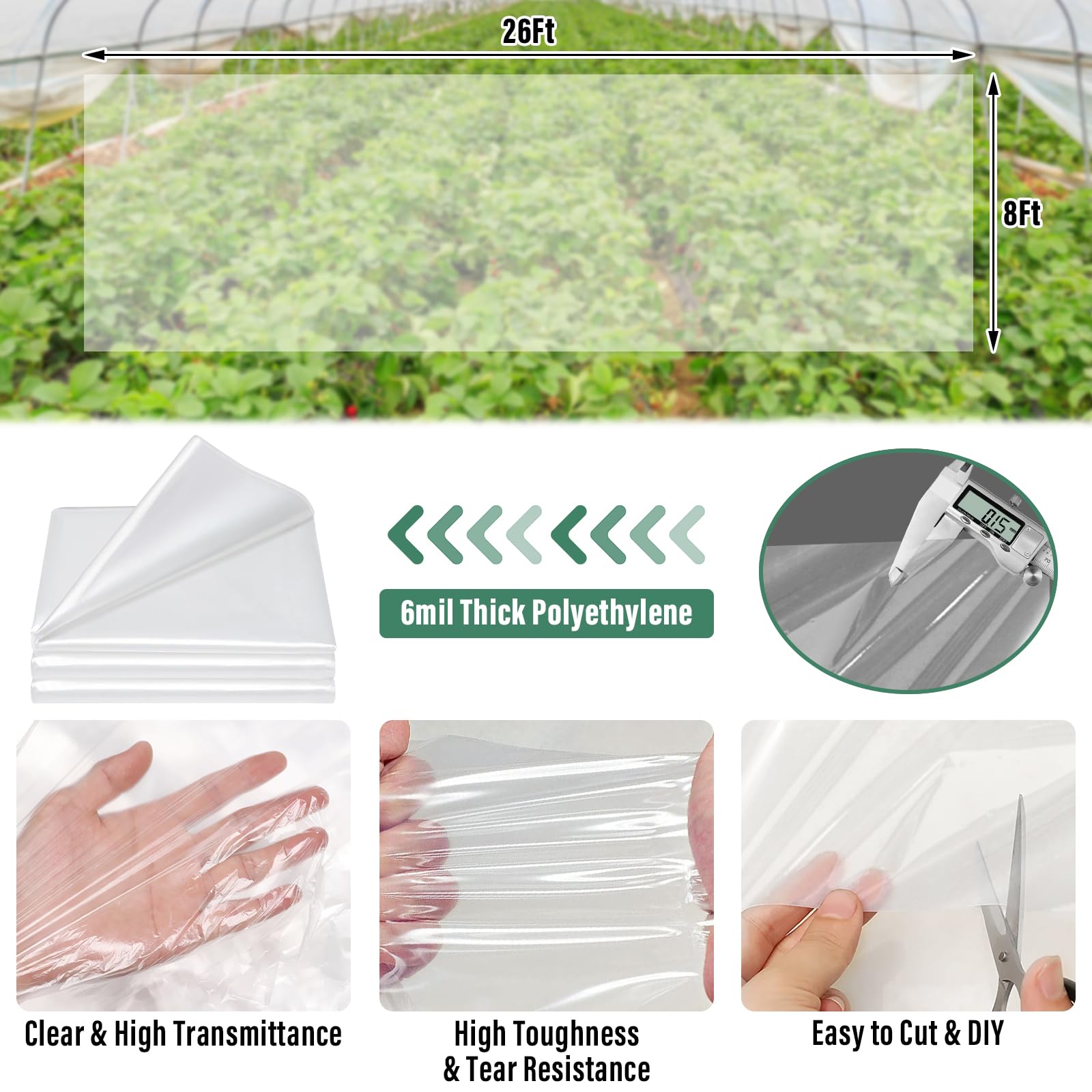 Amazon.com : Legigo 8 X 26 Ft Clear Plastic Plant Covers Freeze
