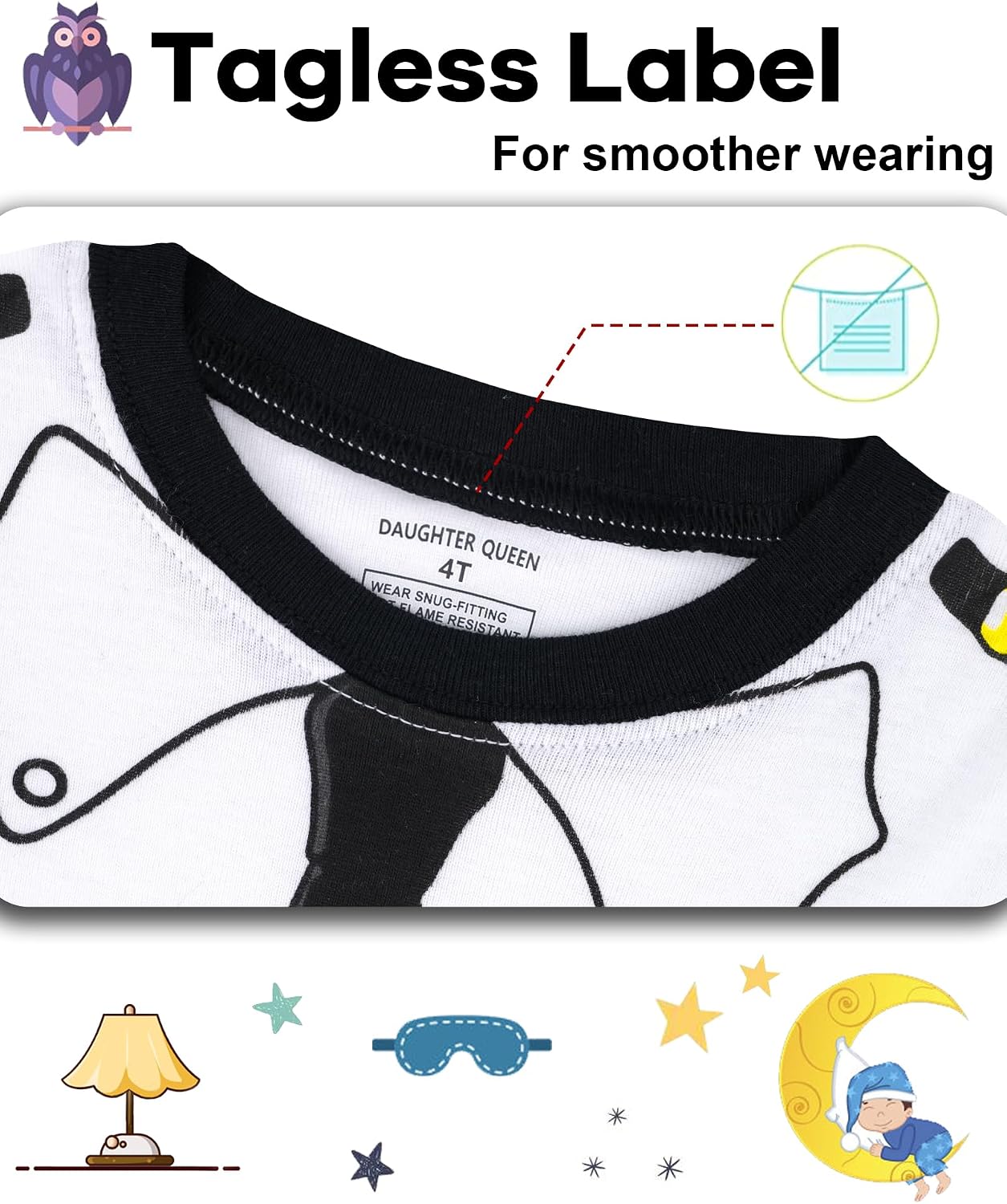 DAUGHTER QUEEN Boys Summer Pajamas Set 4 Pieces 100% Cotton Sleepwear Size 18 Months-12 Years