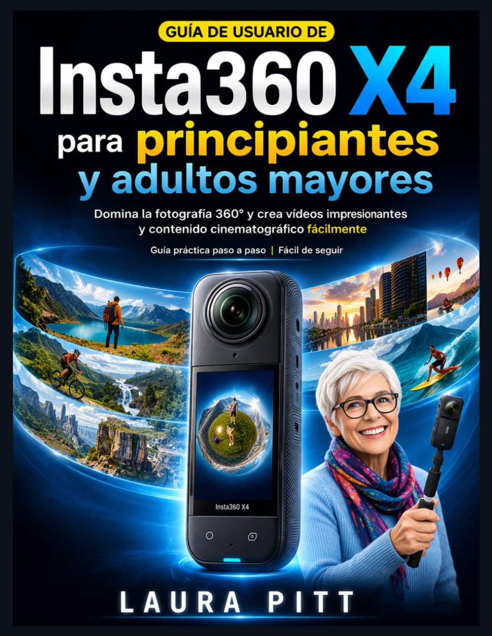 Guía de usuario de Insta 360 X4 para principiantes y personas mayores: Domina la fotografía de 360°, graba vídeos impresionantes y crea contenido cinematográfico con facilidad.