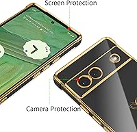 Vista 2 de ZTOFERA Funda diseñada para Google Pixel 7a, bonito diseño de corazones de amor con borde chapado y protección de lente de cámara, para Google Pixel