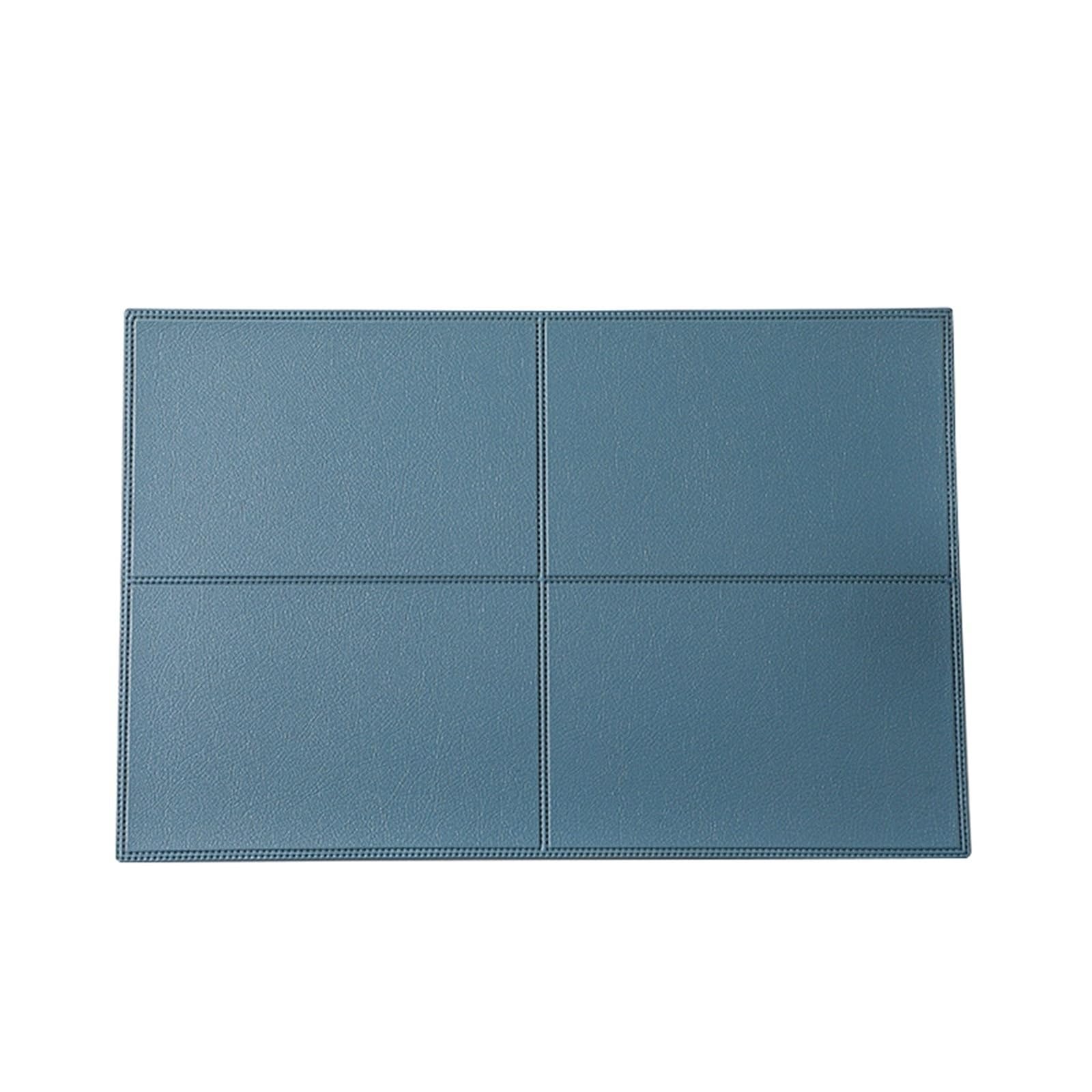 Set de table rectangulaire bleu uni lot de 4 pour table de cuisine