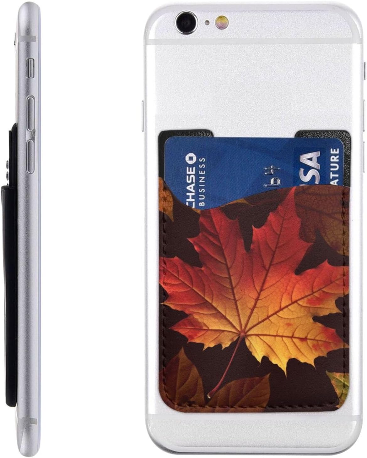 Fall Autumn Leaves Phone Card Holder Leather Slim Phone Wallet