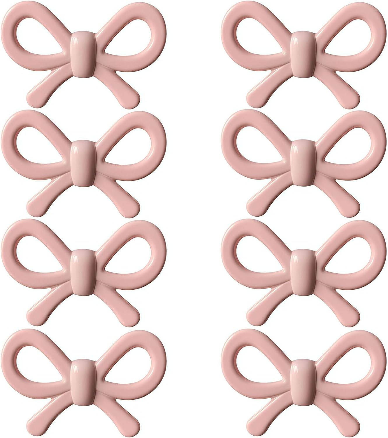 Zinc Alloy Bow Drawer Knobs, Pink Vintage Decorative Handles for Kitchen Cabinets, Vanity Dressers, Nursery Kids Bedrooms (Pink-8)