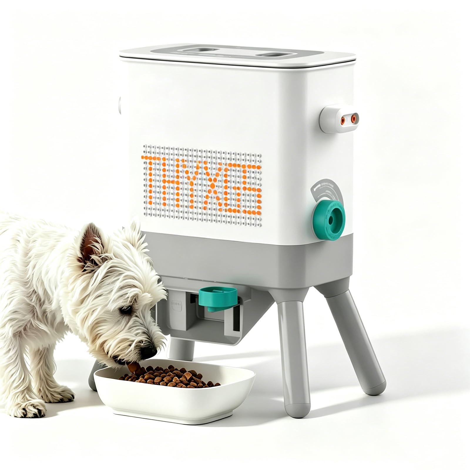 Alimentatore interattivo per animali domestici, mangiatoia interattiva da 8 litri con misurazione precisa, uscita per alimenti ad angolo di 45°, adatta per alimenti per gatti di dimensioni ≤ 20 mm