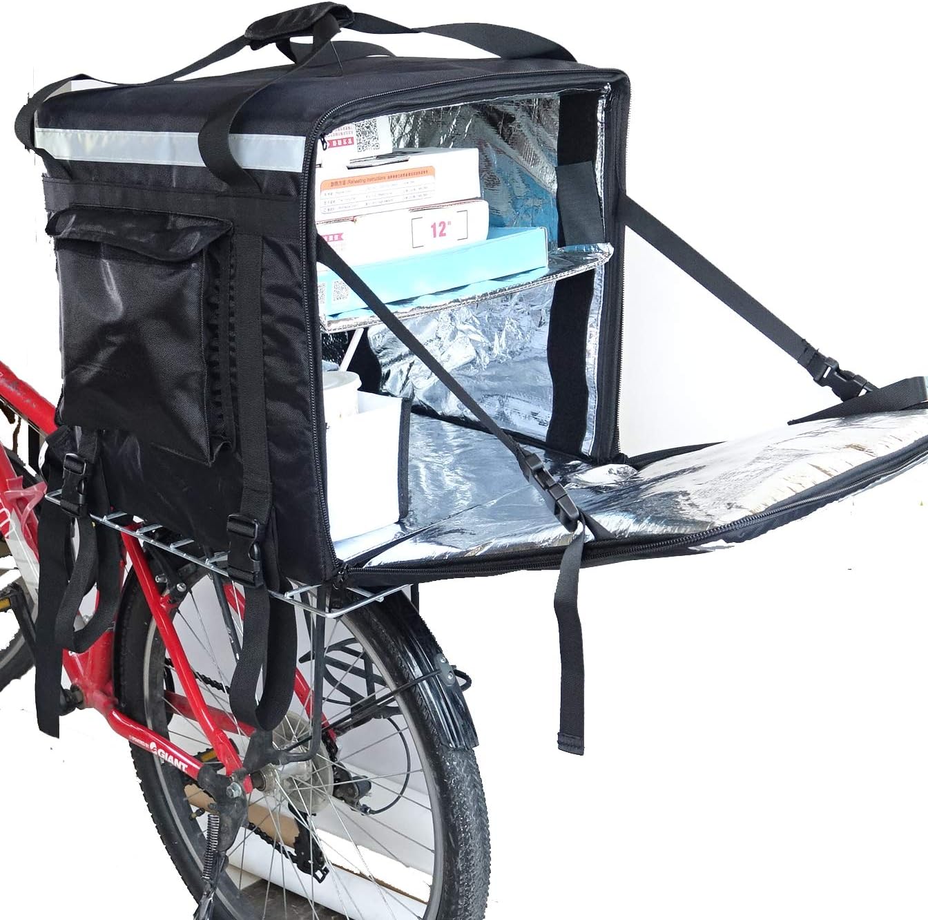 Packir PK-92Z: 16 Inch Pizza Delivery Bag with Divider, Thermal, Waterproof, Stain Resistant, 17" L x 17" W x 17" H