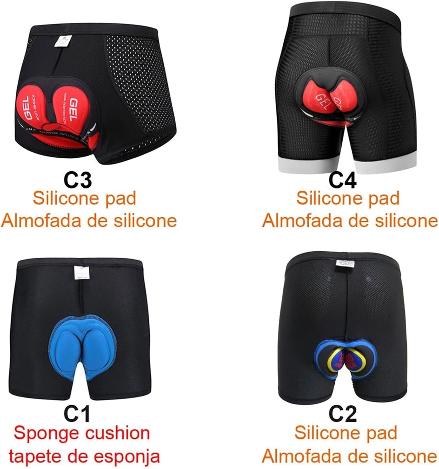 Cuissards de Cyclisme Cuissards De Cyclisme, Femmes Shorts Vélo Respirant Maille sous-Vêtements Pad Antichoc VTT Homme