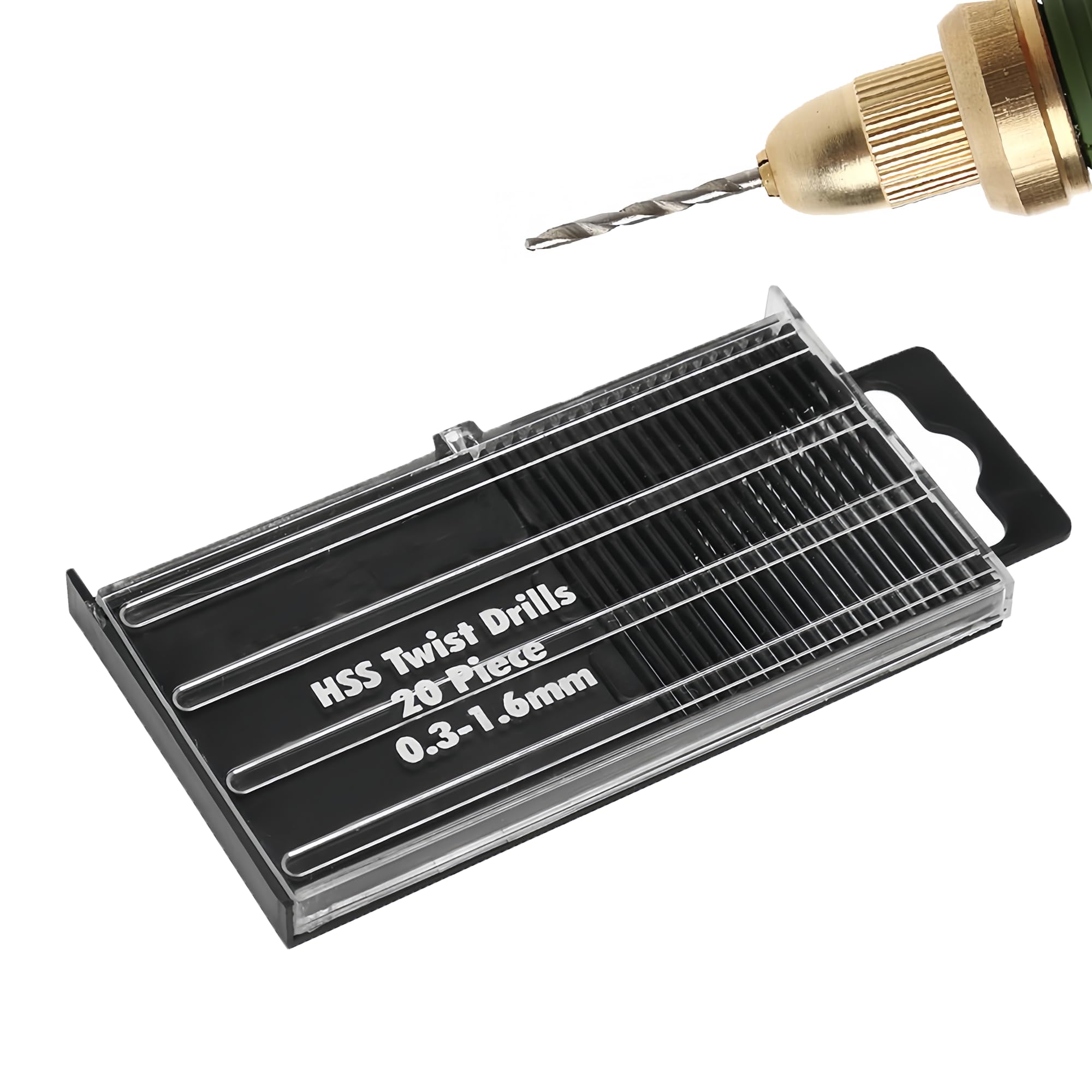 20Pcs 0.3-1.6mm Small Drill Bits,High Speed Steel Micro Twist Drill Bit Set