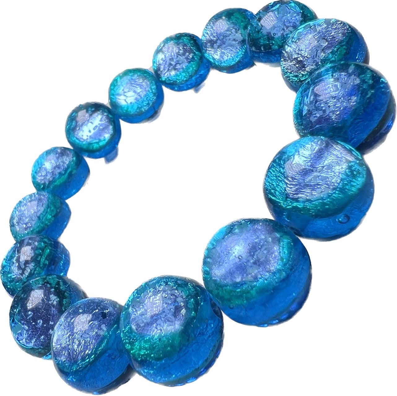 Amazon | コウリブルー 14mm ブレスレット 蓄光 ホタルガラス