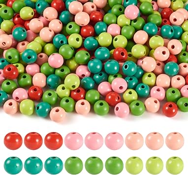 240Pcs 16mm Wood Beads Unfinished Natural Wooden Beads for Crafts,Assorted Round Spacer Beads Bubblegum Beads for Jewelry Making Bracelets Boho Beads Wall Hanging Farmhouse Decor,Forest