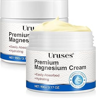 2PCS Magnesium Cream, Magnesium Lotion, Topical Magnesium Chloride, Highly Concentrated Magnesium for Leg, Muscle, Joint Care, Magnesium Oil Cream with Pure Zechstein Magnesium