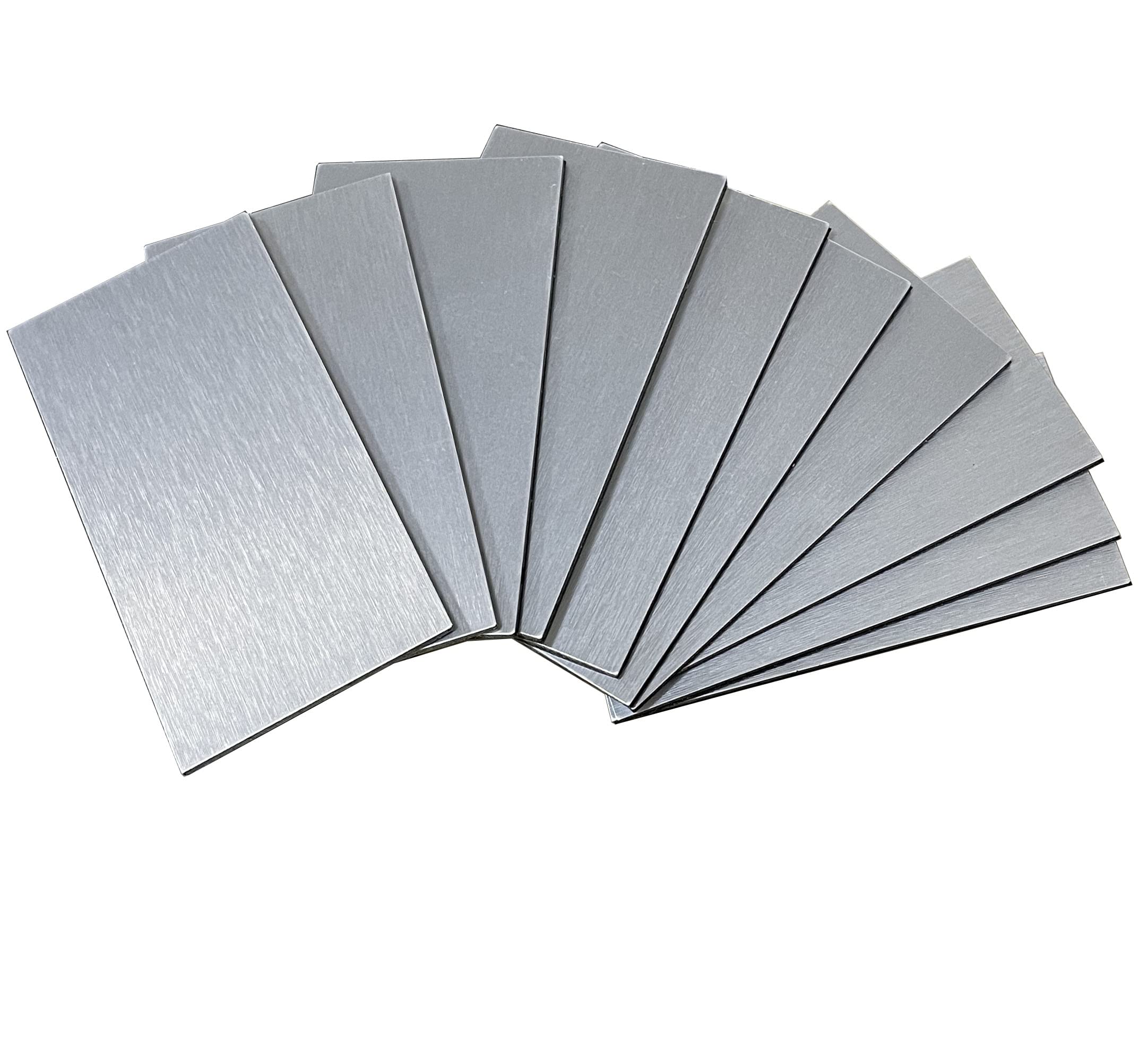 104- Pieces Peel and Stick Backsplash Tiles, Silver Brushed Surface Aluminum 3"x6"Subway 3D Wall Metal Sticker for Kitchen, Bathroom, Laundry Room, Camper, Fireplace (3 * 6)