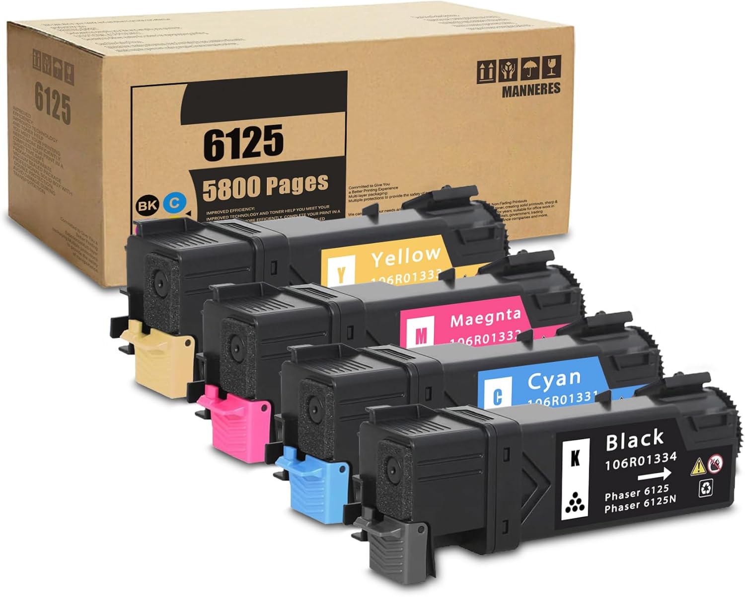 4x Toner für Xerox Phaser 6125 V N CMYK 4060233804734