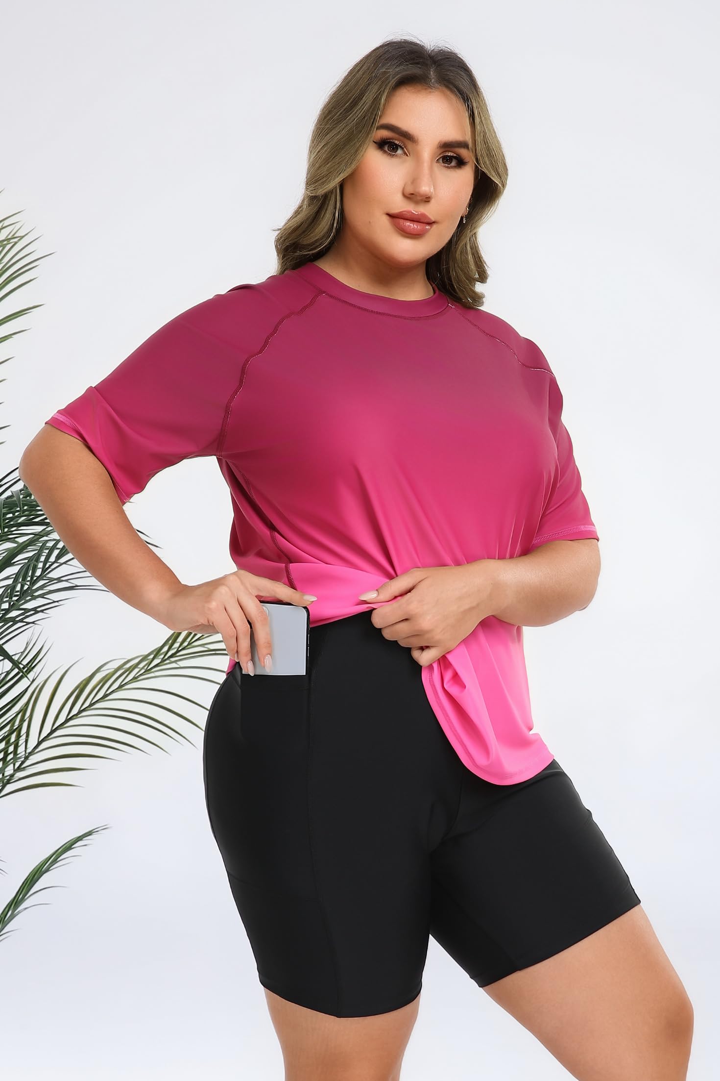 Halcurt Maillot de bain 2 pièces avec soutien-gorge intégré et poches pour femme