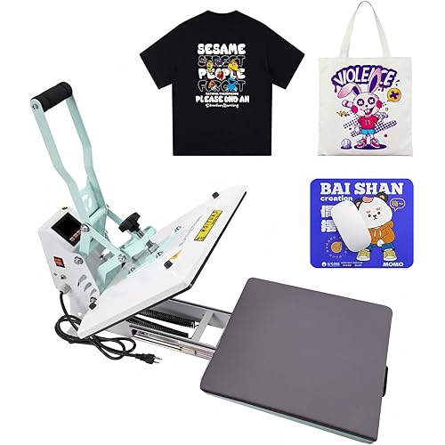 BetterSub Heat Press Machine 15x15 Inch, Digital Slide Out Drawer Heat Press for T-Shirts, 1000W Heat Press Machine for DTF, Sublimation, HTV Transfers, with LCD Control Panel & Pressure Adjustment