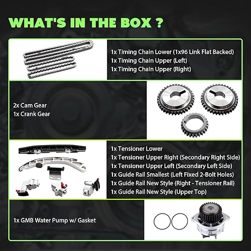 Miniatura 2 de SCITOO Kit de cadena de distribución del motor con bomba de agua - TS20967 AW9426 apto para Infiniti FX35 EX35 M35 G35 M35h 350Z 3.5L