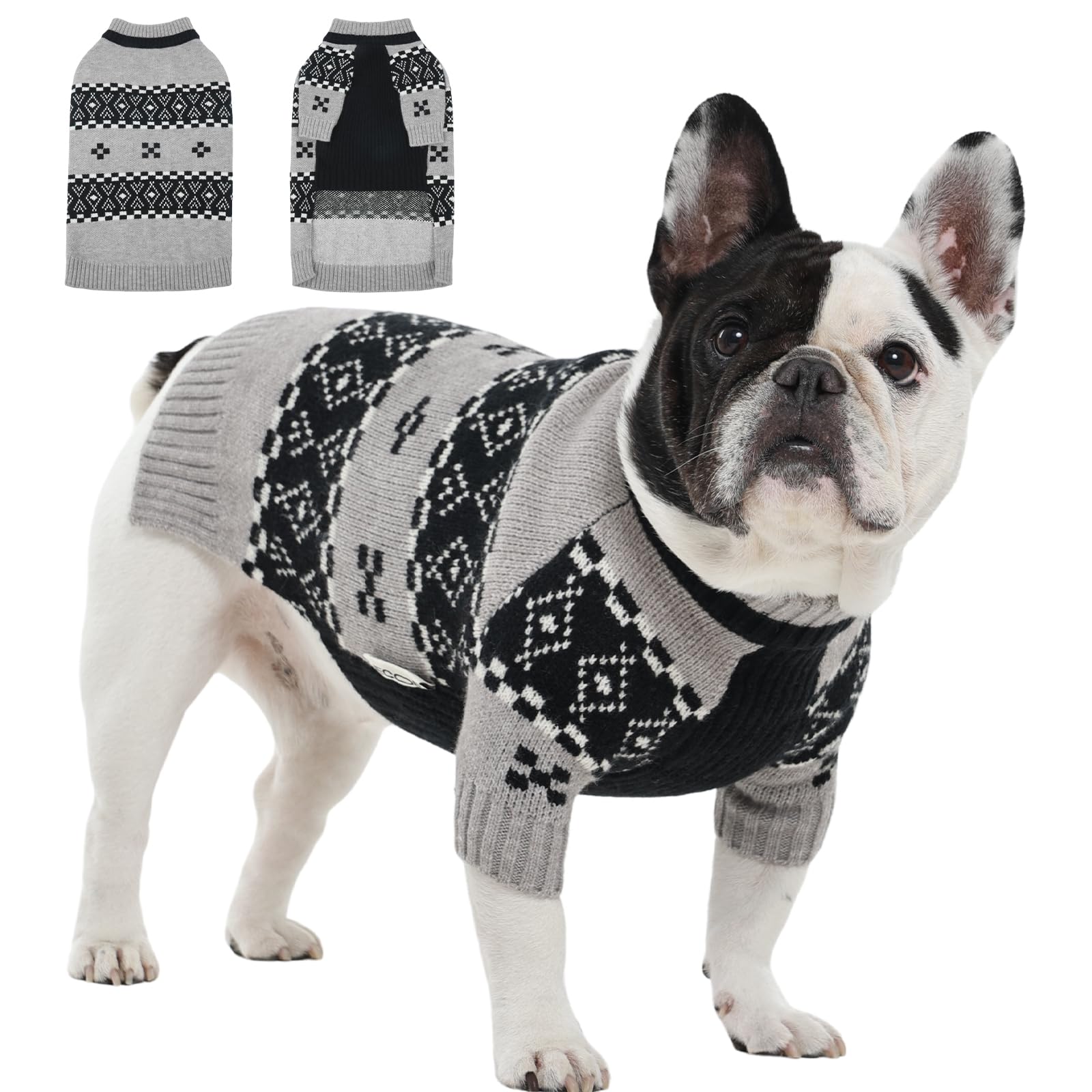 Chien de taille moyenne fille et garçon manteau tricoté sweat-shirt