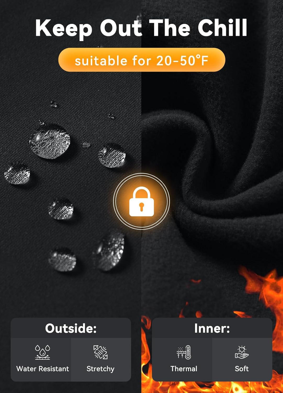 baleaf Men's Winter Cycling Bib Pants 4D Padded Thermal Water Resistant Bike Tights Cold Weather Warm Pockets - Image 4