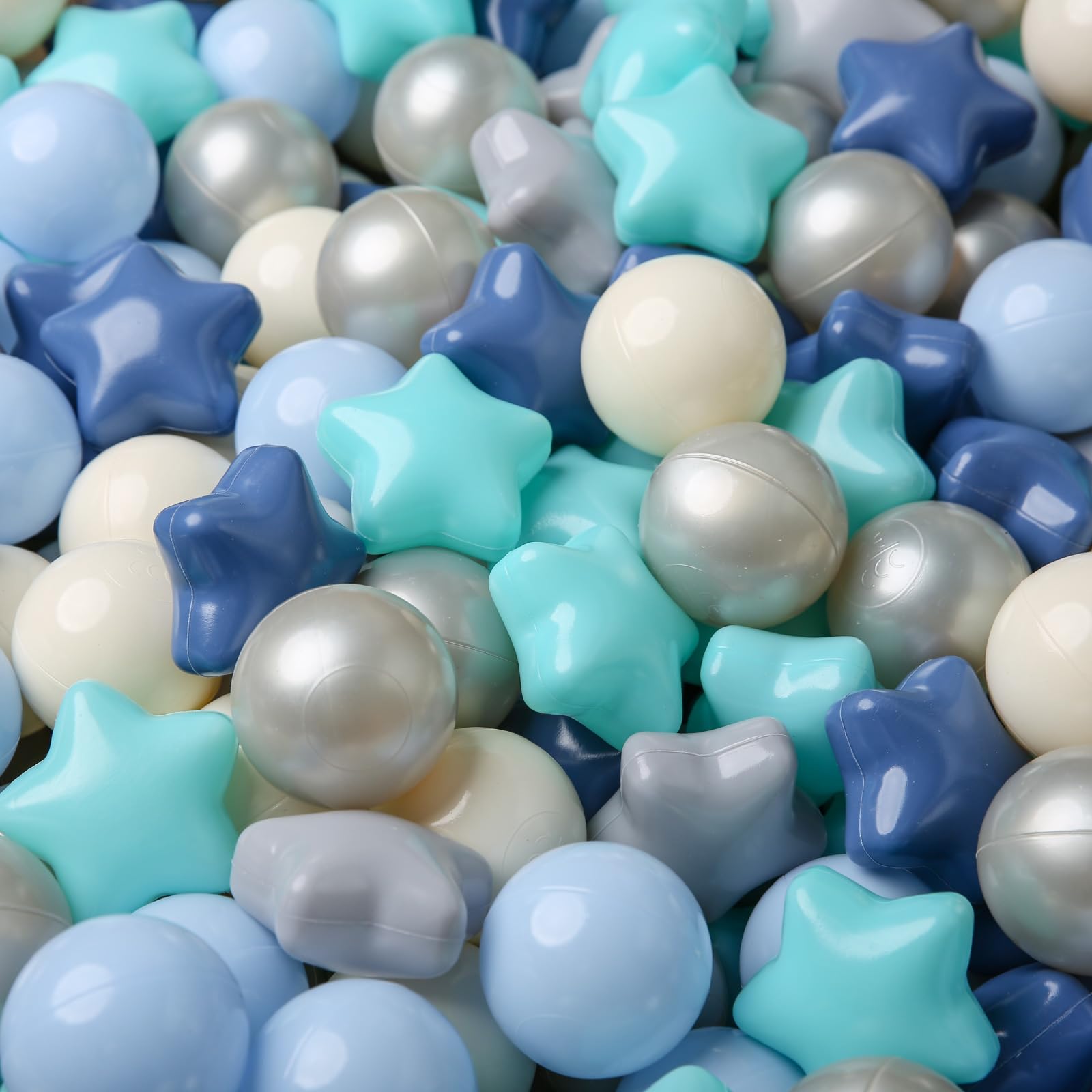 TRENDPLAY Star Ball Pit Balls 50 100 200 500 for Toddlers - Ball Pit Ball Shapes for Boys Girls Fun, Birthday Party, Christmas Decoration