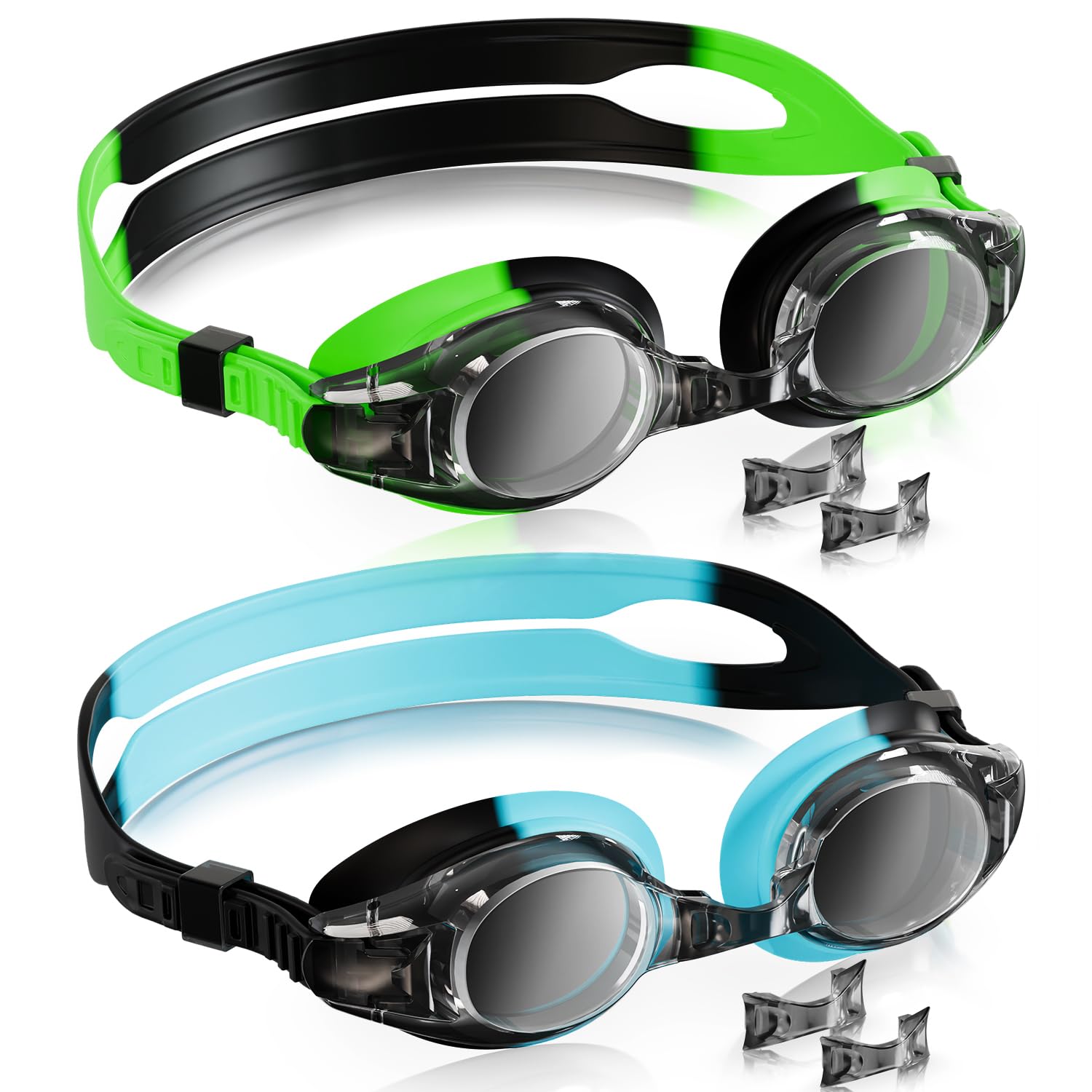 Aegend 2 Pack Kids Goggles, Swimming Goggles for Kids Age 4-16 Boys and Girls Youth, Anti-Fog Waterproof Anti-UV Pool Goggles