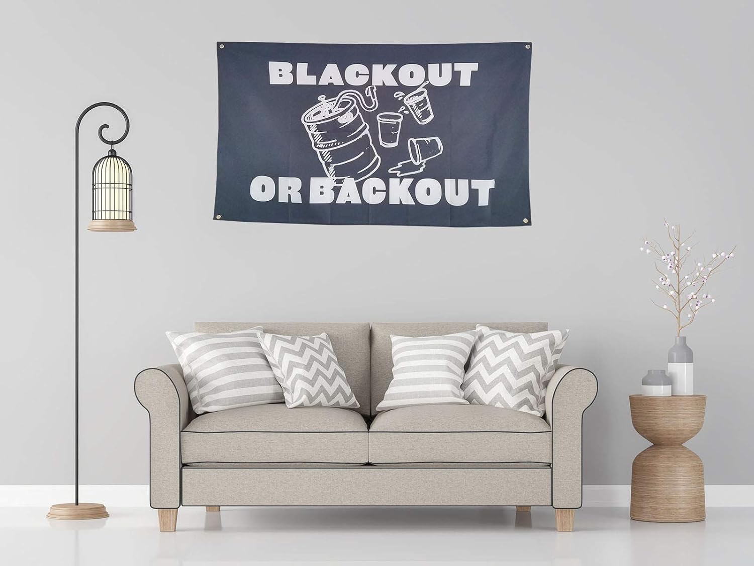 OINEIZ Blackout Or Backout Flags, Funny Flags for Room Guys Teen College Dorm, 3x5 Outdoor Meme Cool Flags Boys Man Cave Fun Cheap Party Bedroom Frat House Wall Décor