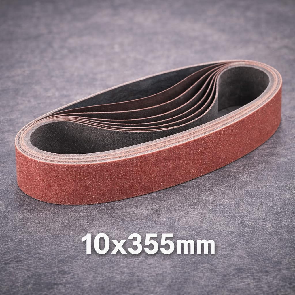 10 bandas de lija de óxido de aluminio de 3/8 x 14 pulgadas, 55 unidades de grano mixto 60 80 100 120 150 180 240 320 400 600 800 – Juego de bandas de lijado para madera, metal y plástico