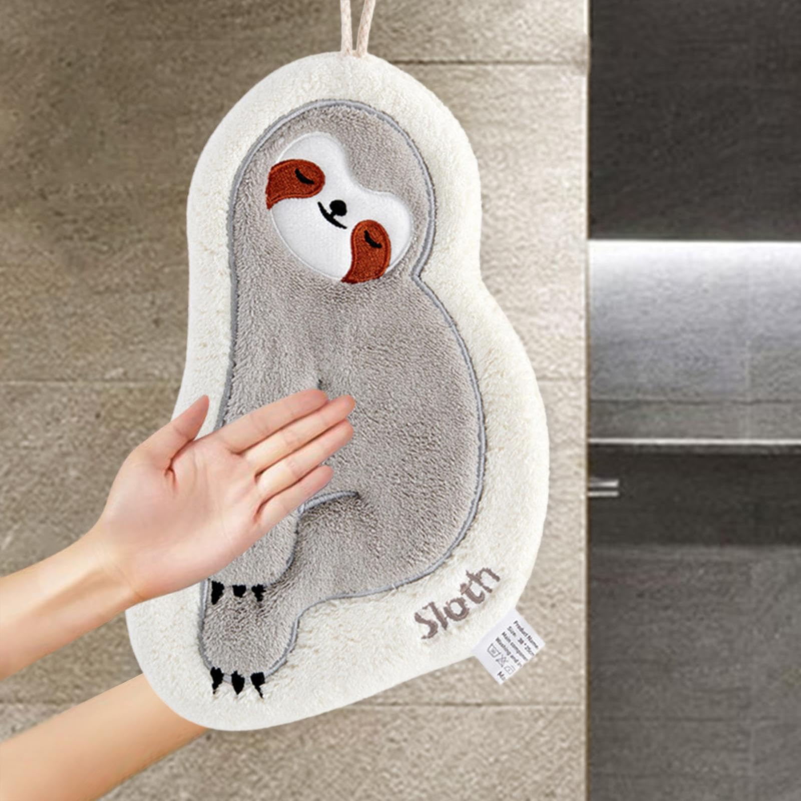 5 Toallas con Diseño de Animales, Toallas Colgantes, Toallas de Microfibra, Toallas de Felpa Suaves Y Absorbentes, Aptas para Niños, Baño Y Cocina.